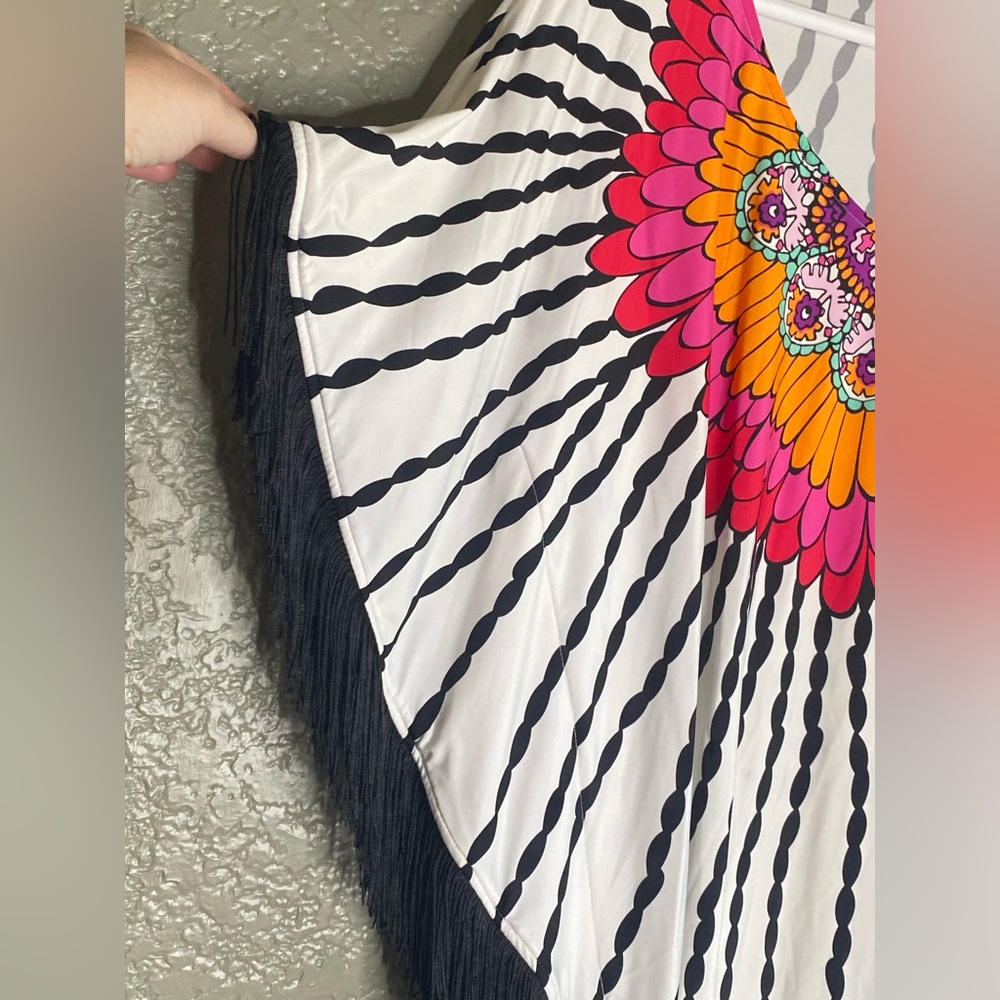 Trina Turk Boho Fringe Feather Tunic - Picture 4 of 6